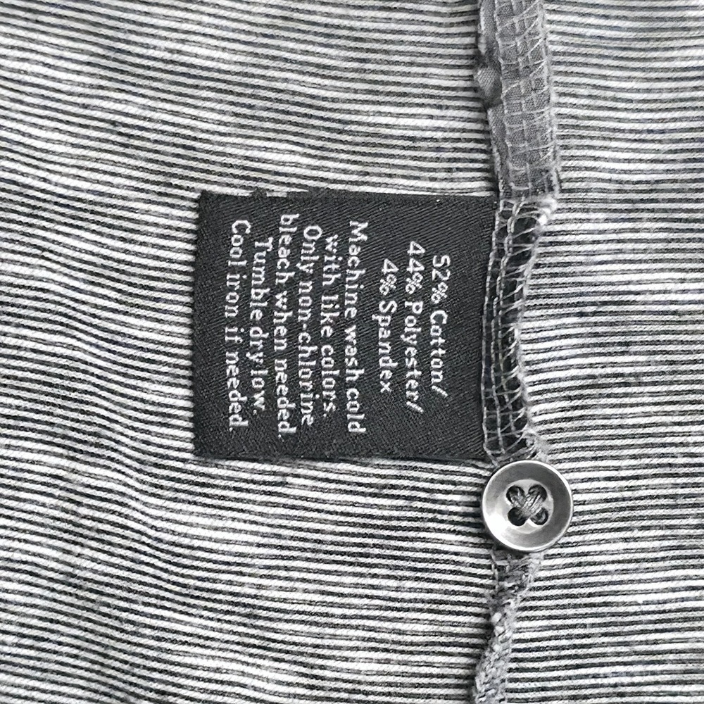 Rock & Republic Iconic Polo‎ Gray White Striped 2 Pocket Mens Large RN73277 - Picture 8 of 8